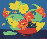 A. J. Casson, Nasturtiums, colour silkscreen on paper