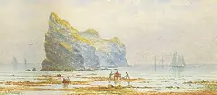 Robert Crockett, Gathering Kelp, Perce Rock, 1879, 1879, watercolour on paper