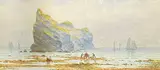 Robert Crockett, Gathering Kelp, Perce Rock, 1879, 1879, watercolour on paper