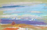 Orestes de Grandmaison, Untitled - View of the Mountains, pastel on paper