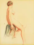 Oscar Daniel de Lall, Nude [2], 1935, graphite and crayon on paper