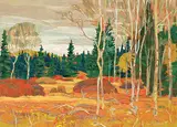 Gilbert A. Flodberg, Forest Tapestry, 1973, oil on wood board