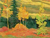 Gilbert A. Flodberg, Untitled - Fall Colours, oil on wood board