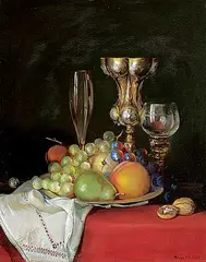 Peter F. Fuller, Untitled - The Antique Tablesetting, oil on wood board