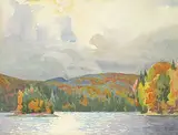 Joachim George Gauthier, Untitled - Glimmering Lake, watercolour on paper