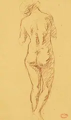 Clarence Gagnon, Untitled - Posterior Nude, coloured pencil on paper