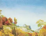 Joachim George Gauthier, Untitled - Home from a Distance, watercolour on paper