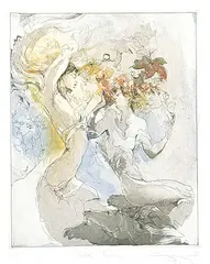 Jürgen Görg, Vivaldi - Autumn #33/100, 1993, colour etching on paper