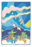 Ted Harrison, Ducks #99/150, 1983, colour silkscreen on paper