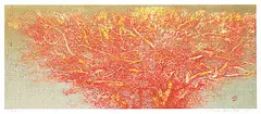 Joichi Hoshi, Tree Scene E, 1975, colour wood block on paper