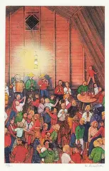 William Kurelek, The Barn Dance #35/300, photolithographic reproduction on paper