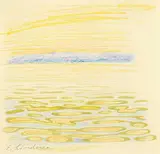 Ernest Friedrich Lindner, Lake with Water Pattern AP #39, coloured pencil on paper