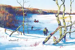 Ken Lonechild, Untitled - Winter Work, acrylic on canvas
