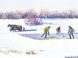 Michael Lonechild, Untitled - Hockey Night in Canada