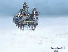 Michael Lonechild, Nearing Home, acrylic on canvas
