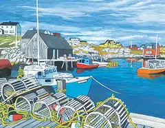 Tom Rasila, Untitled - Lobster Traps, Peggy's Cove, 2014, acrylic on canvas board