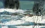 Moses Martin Reinblatt, Untitled - Grey Winter, oil on wood board