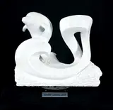 Maarten Schaddelee, Going With the Flow [Dolphin Catching A Wave], 1997, marble sculpture