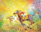 David Smira, Horse Racing, 1978, oil on canvas