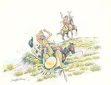 Gerald T. Tailfeathers, Untitled - Warrior Down