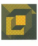 Victor Vasarely, Untitled - Cubist Dream #III/XXV, colour silkscreen on paper