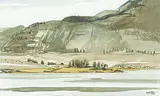 George Weber, Inkakeep Reserve, Osoyoos, B.C., 1951, watercolour on paper
