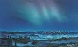 George Weber, Northern Lights, 1991, watercolour on paper