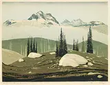 George Weber, The Golden Range, Revelstoke B.C. #5/48, 1962, colour silkscreen on paper