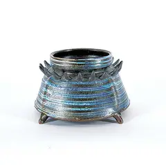 Don Wells, Blue Spiked Jar, 1985, glazed ceramic