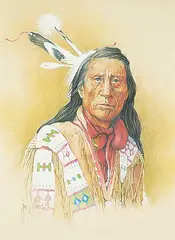 Jon M. Williams, Red Cloud [Oglala Siux Head Chief] in Montana, 1980, pastel on paper