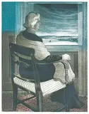 David Blackwood, Mrs. Captain B. Home in Wesleyville #34/50, 1979, colour etching on paper