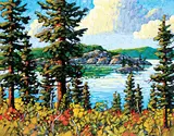 Fireweed, Prelude Lake by Rod Charlesworth, oil on canvas, sold Nov 2018