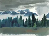 Alan Caswell Collier, Rainy Day, Kootenay Nat. Park, B.C., watercolour on paper