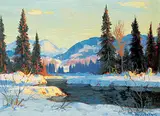Still Waters by Roland Gissing, oil on paper board, sold Nov 2018