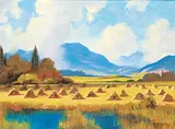 Autumn Showers by Roland Gissing, 1966, oil on canvas board, sold Nov 2018