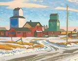 Aldersyde, Late Winter by Illingworth Kerr, 1978, oil on canvas board, sold Nov 2018
