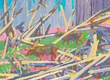 Fireweed, Storm Mountain by Illingworth Kerr, 1984, oil on canvas board, sold Nov 2018