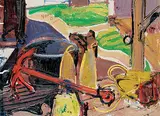 Arthur Lismer, Nova Scotia Dock, 1960, oil on wood board