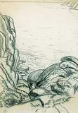 Arthur Lismer, Rocky Shoreline, graphite on paper
