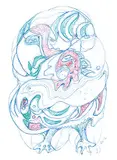 Daphne Odjig, The Unknown Keeper, 2012, coloured pencil on paper