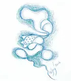 Daphne Odjig, Orchid in Bloom, 2012, coloured pencil on paper