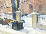 Marian Dale Scott, Untitled - Sleigh Ride, 1938, watercolour on paper