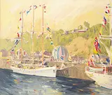 Arto Yuzbasiyan, Empire Sandy with Norwegian Ship, 1984, oil on canvas