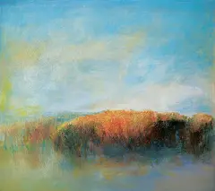Paul Fournier, Lakeside Morning - Autumn, 1968, oil and pastel on canvas