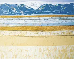 Mara Hofmann, Mountain View, 1995, oil on wood board