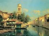 Antoine Bouvard, Untitled - Venetian Canal, oil on canvas