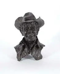 Cowboy Bust #5/20 by Jay Contway, 1978, bronze sculpture, sold Nov 2018