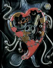 Dale C. Mathis, Mending a Broken Heart #43/500, 2014, mixed media kinetic sculpture in frame