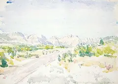Ken Christopher, Untitled - Road to the Rockies, 1981, watercolour on paper
