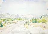 Ken Christopher, Untitled - Road to the Rockies, 1981, watercolour on paper